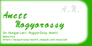 anett mogyorossy business card