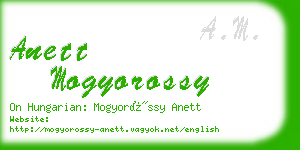 anett mogyorossy business card